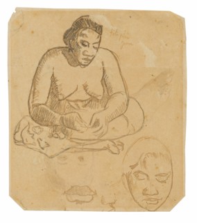 Seated Tahitian Woman (recto); Standing Tahitian Woman (verso), 1891/93.