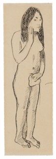 Tahitian Eve (related to the painting Parau ne te varua ino) (recto); Fragment of Inscription (related to Cahier pour Aline) (verso), 1891/93.