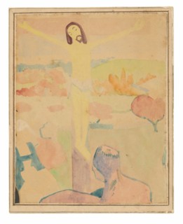 The Yellow Christ (recto), Female Bather Wading through a Brook, c. 1889.