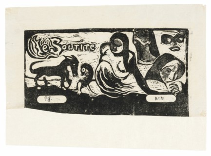 Three People, a Mask, a Fox and a Bird, headpiece for Le sourire, 1899.