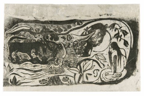 Plate with the Head of a Horned Devil, from the Suite of Late Wood-Block Prints, 1898/99.