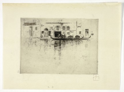 Gondolas and Venetian Palace, c. 1880.