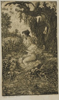 Two Women Bathing at Water's Edge, from Revue Fantaisiste, 1861.