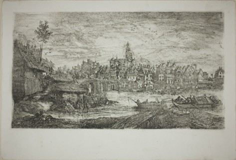 City with Stone Bridge, 1865.