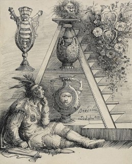 A North American Indian (Study for historiated A in "Les chefs-d'oeuvre d'art à l'Exposition universelle 1878"), 1878.