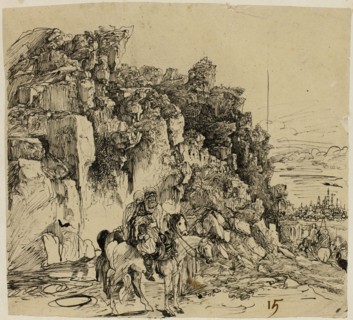 Mountainous Landscape with Horsemen, n.d.