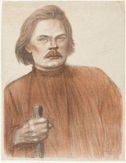 Frontal Portrait from the Waist Up of Maxime Gorki, 1905.