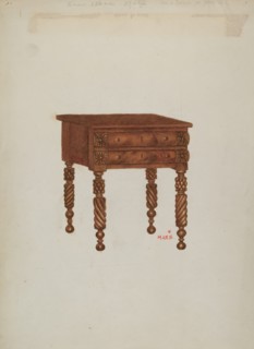 Mahogany Stand with Two Drawers, 1935/1942.