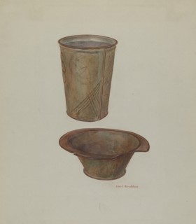 Pa. German Shaving Mug and Basin, c. 1940.