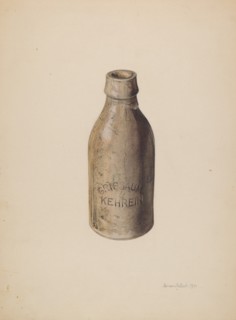 Stoneware Beer Bottle, 1941. (note, Grisbaum & Kehrein on the bottle).