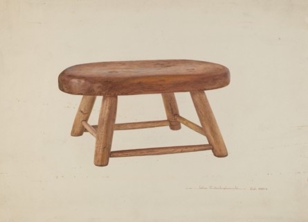 Pennsylvania Dutch Bed Stool, 1935/1942.