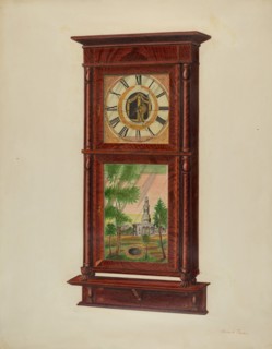 Wall Clock with Mantel, c. 1939.