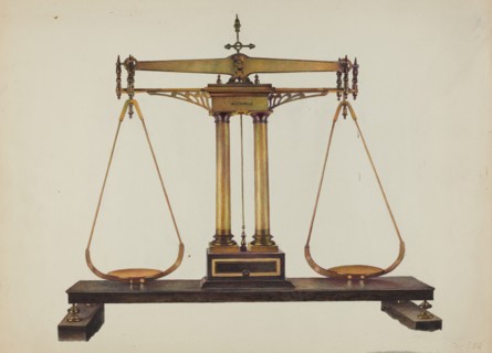 Scales for Weighing Gold, c. 1940.