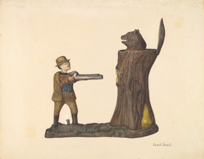 Toy Bank: "Teddy and the Bear", 1935/1942.