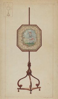 Embroidered Fire Screen, c. 1937.