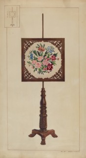 Petit Point Fire Screen, c. 1937.