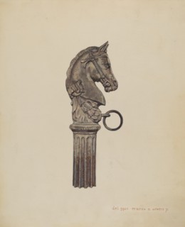Horse Head Hitching Post, 1935/1942.