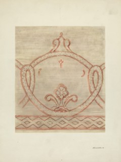 Wall Painting, Restoration Drawing from Reassembled Fragments, c. 1940.