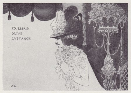 Book-Plate of Olive Custance (Lady Alfred Douglas), 1897. Creator: Aubrey Beardsley.