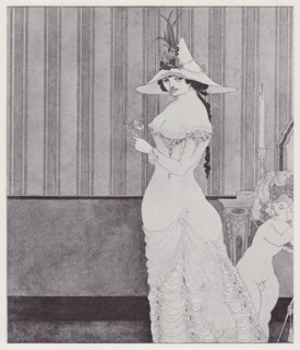The Lady with the Rose, 1897. Creator: Aubrey Beardsley.