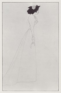 Mrs Patrick Campbell, 1894. Creator: Aubrey Beardsley.