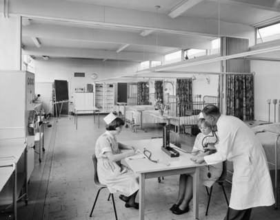 West Cumberland Hospital, Homewood Road, Homewood, Whitehaven, Copeland, Cumbria, 1964. Creator: John Laing plc.