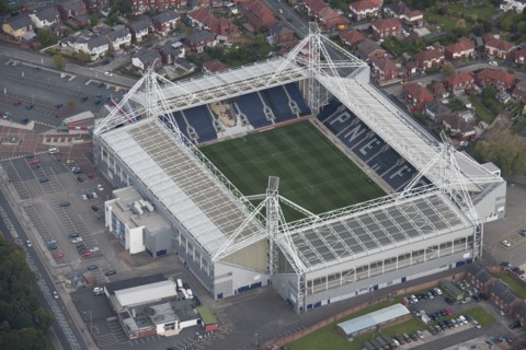 Deepdale, home of Preston North End Football Club, Lancashire, 2015. Creator: Dave MacLeod.