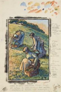 Women weeding the grass, 1845 - 1903. Creator: Camille Pissarro.