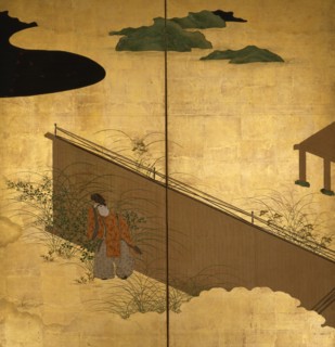 Six-fold screen depicting tales of Ise, 1617-1691. Creator: Tosa Mitsuoki.