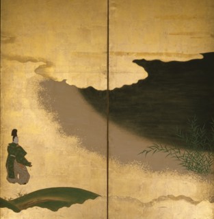 Six-fold screen depicting tales of Ise, 1617-1691. Creator: Tosa Mitsuoki.