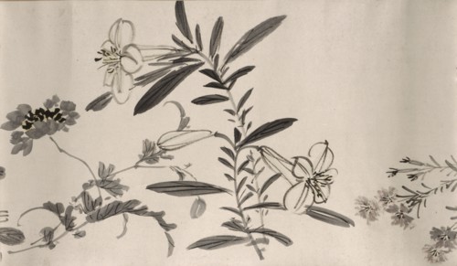 Flowering plants of the four seasons, 1842. Creator: Oda Kaisen.