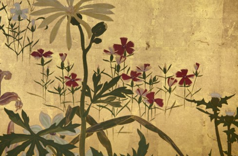 Screen with spring and summer flowers, 1st half of the 18th century. Creator: Watanabe Shiko.