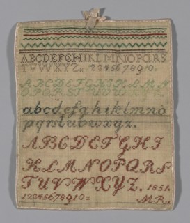 Sampler, Germany, 1851. Creator: Unknown.