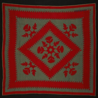 Bedcover ("Sawtooth" or "Jagged Square" Quilt), United States, c. 1890. Creator: Unknown.