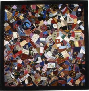Bedcover (Altered or Unfinished Crazy Quilt), United States, 1883. Creator: Phyllis Rothschild.