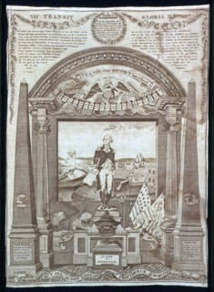 George Washington at the Altar of Liberty (Handkerchief), Glasgow, 1819. Creator: Charles Gray.