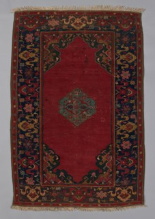 Carpet (Ushak double-ended prayer rug), Romania, 17th century. Creator: Unknown.