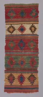 Kilim with Bands of "Star" Motifs, Turkey, 1st quarter of the 18th century. Creator: Unknown.