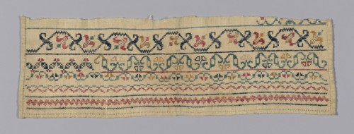 Sampler Fragment, United States, 19th century. Creator: Unknown.