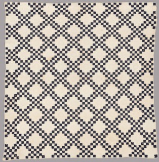 Bedcover (Double Irish Chain), United States, c. 1850. Creator: Unknown.