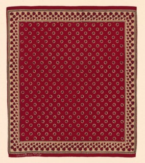 Handkerchief, United States, c. 1800. Creator: Unknown.