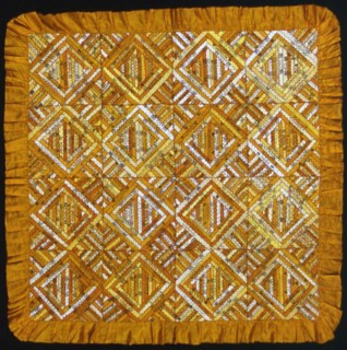Bedcover (Cigar Ribbon Quilt), United States, 1880s. Creator: Unknown.