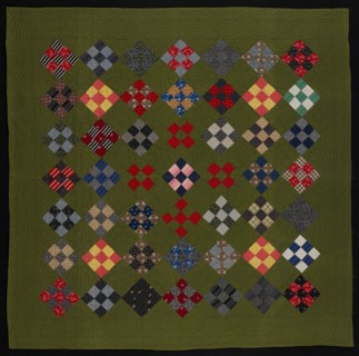 Bedcover ("Nine Patch" Quilt), United States, late 19th century. Creator: Unknown.