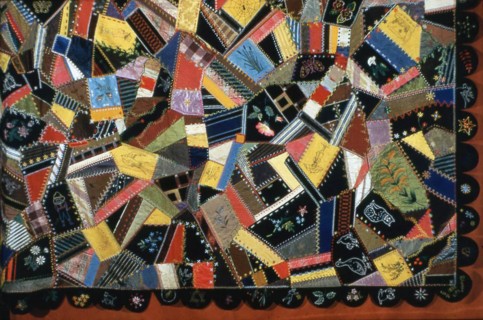Bedcover (Crazy Quilt), Massachusetts, 1887/88. Creator: Unknown.