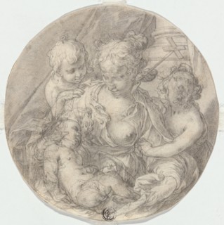 The Madonna with the Christ Child, with the infant John the Baptist and another Child, 1595/1605. Creator: Abraham Bloemaert.