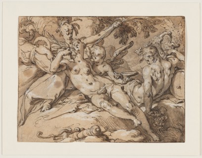Venus and Bacchus (Without Ceres and Bacchus Venus would Frieze), 1590-95. Creator: Abraham Bloemaert.
