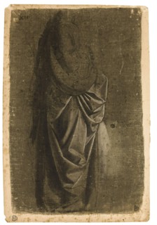 Drapery Study of a Standing Figure Facing Right, in Profile, late 1460s-early 1470s. Creator: Andrea del Verrocchio.