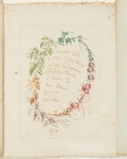 Title Page, from New Suite of Notebooks of Ideal Flowers for Use by Draftsmen and Painters, c. 1795. Creator: Anne Allen.