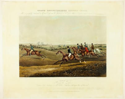 Going the Pace, from The Grand Steeplechase over Leicestershire, published 1830. Creator: Charles Bentley.