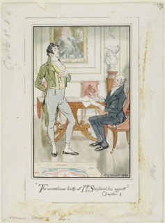 The unwelcome hints of Mr. Shepherd, his Agent,' Chapter I frontispiece for Jane Austen's..., 1898. Creator: Charles Edmund Brock.